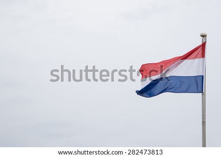Dutch flag flying in the wind