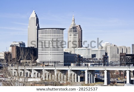 Skyline of Cleveland - late winter.