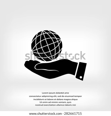 globe Earth with hand icon