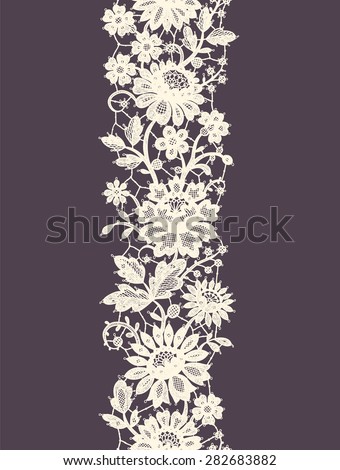 Lace Vertical Seamless Pattern.