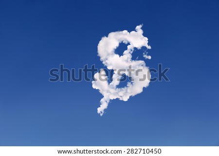 dollar to live in the clouds Royalty-Free Stock Photo #282710450