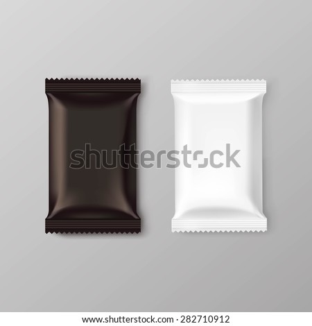 Chocolate bar package packaging blank white brown pack set isolated vector illustration Royalty-Free Stock Photo #282710912