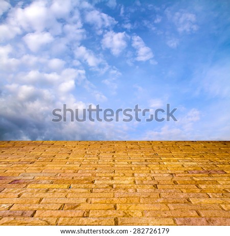 stone pavers in the sky