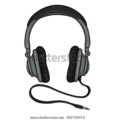 Vector Single Cartoon Circumaural Headphones with Wire