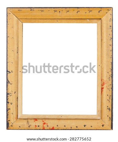 wooden decorative frame for painting isolated on white