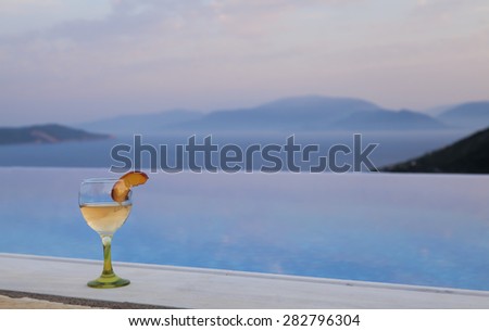 Cocktail on an infinity pool