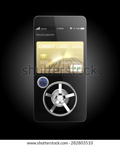 Mobile payment security concept for smart phone. Clipping path available.