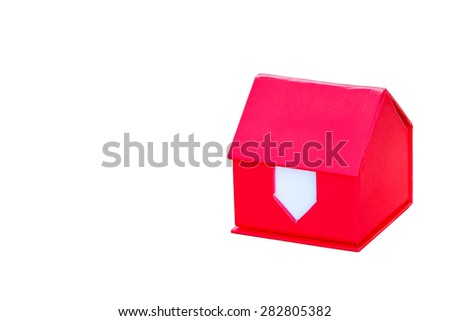 Red house isolated on white background