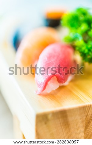 Sushi sashimi japanese food - soft effect style pictures - selective focus point