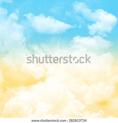 Yellow Sunlight and blue sky with cloudy