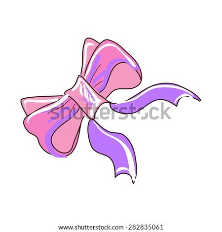 Colored doodle bow-knot, excellent vector illustration, EPS 10