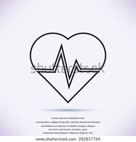 The heart and cardiogram icon