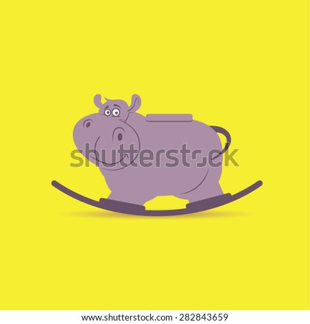 Children`s rocking toy. Hippo.