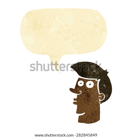 cartoon confused man with speech bubble