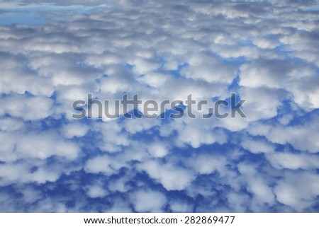 landscape beautiful cumulus clouds against a blue sky on a sunny day