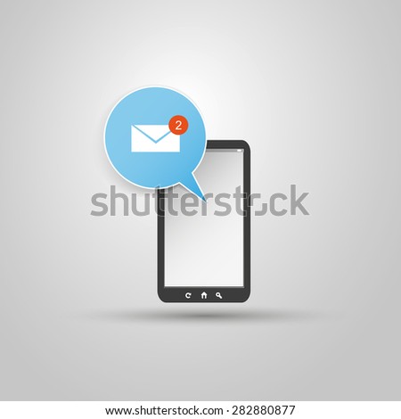 Smart Phone Design with Mail Receive Icon