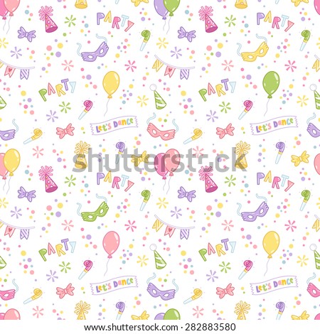 Party accessories vector seamless pattern