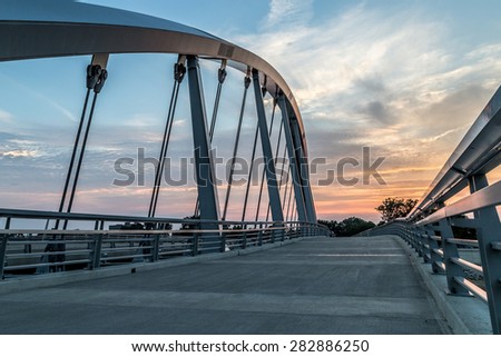 Main Street Bridge - Columbus Ohio with sunset