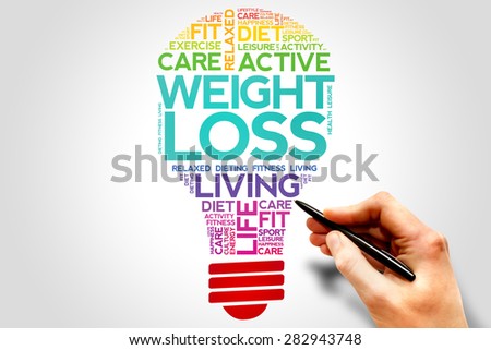 Weight Loss bulb word cloud, health concept