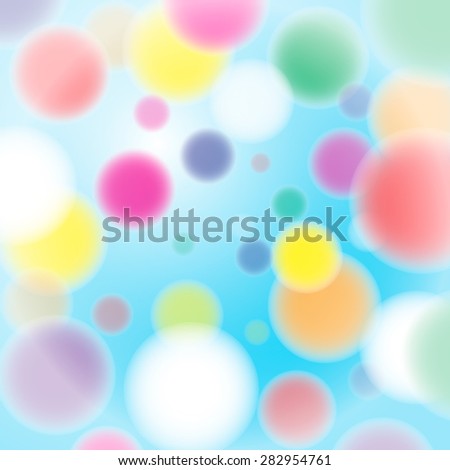 Abstract colored objects on blue