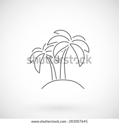 Palm  tree icon, thin line style.