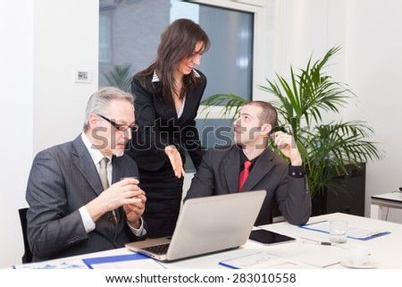 Business people at work in a modern office