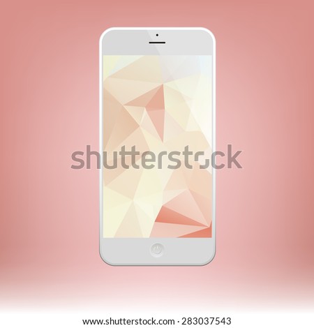 White Business Phone with triangle background.  Illustration Similar To iPhone .