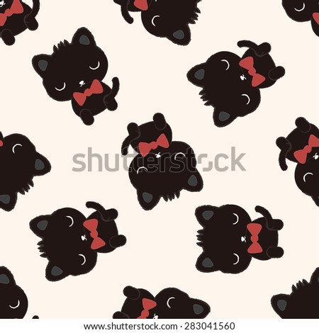 Animal cat icon, 10,seamless pattern