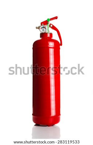 Compressed Pressure Chemical Fire Extinguisher Isolated on White Background