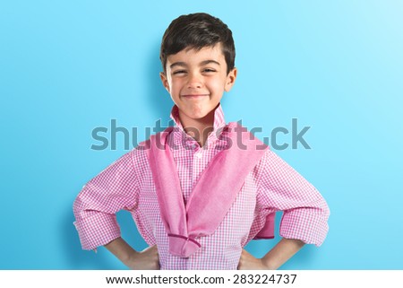 Happy child over colorful background