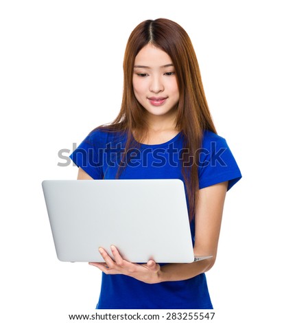 Woman use of laptop computer