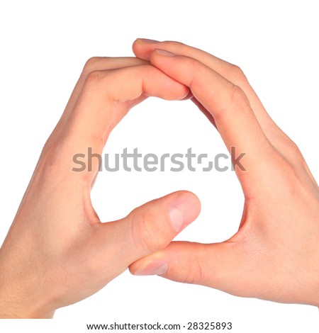 hands represents letter Q from alphabet
