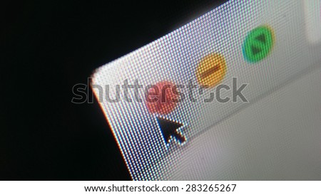 Laptop screen close up web browser abstract concept 