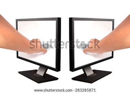 ARM, a computer monitor, isolated on white
