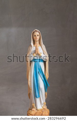 Saint Mary, Saint Mary statue at Office in my, Thailand. Royalty-Free Stock Photo #283296692