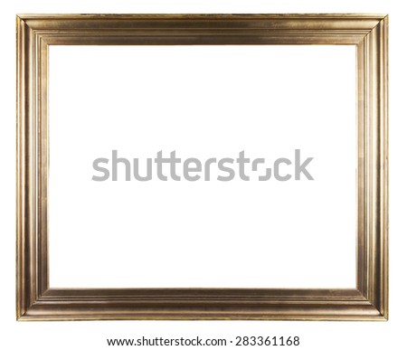 golden decorative frame isolated on white 