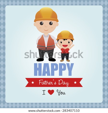 Colored background with text and elements for Father's day. Vector illustration
