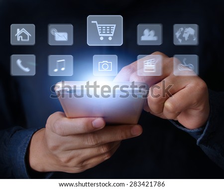 Modern mobile phone in the hand 