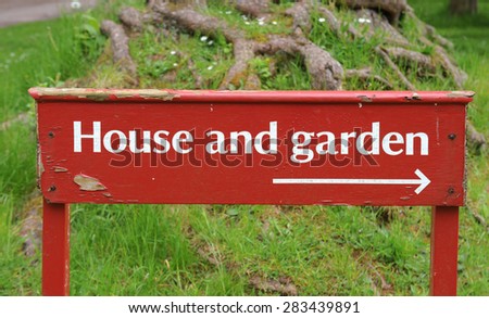 "House and Garden" Sign in Devon, England, UK