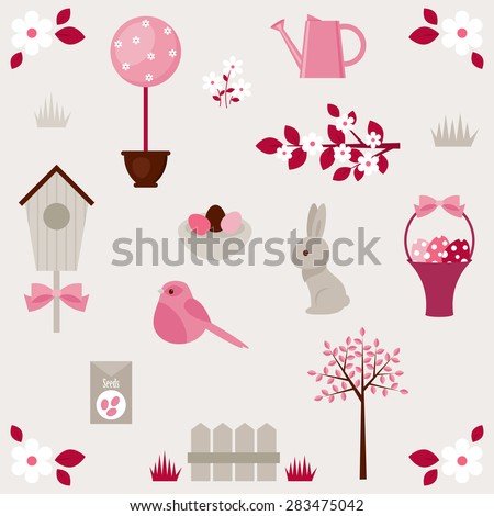 Spring vector icons set