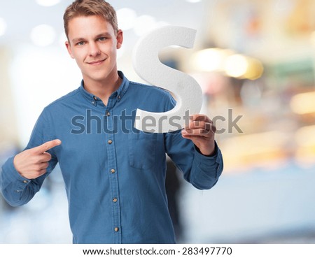 happy young man with s letter