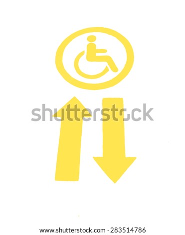 wheel chair symbol on isolated on white