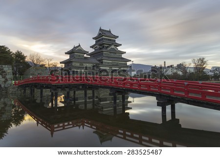 This photo was shot from Matsumoto Castle, Japan in early morning. The soft sunlight touch the castle is so beautiful.