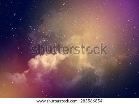 Space of night sky with cloud and stars. Royalty-Free Stock Photo #283566854