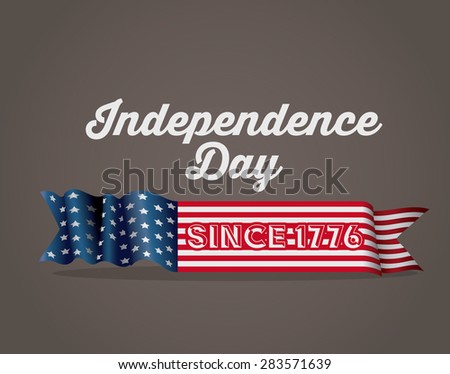Independence day design over brown background, vector illustration