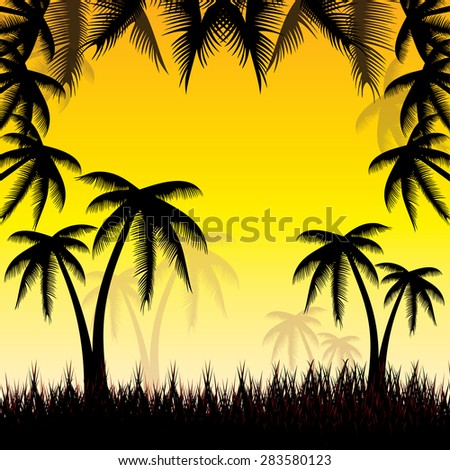 Summer background whit palm trees.vector