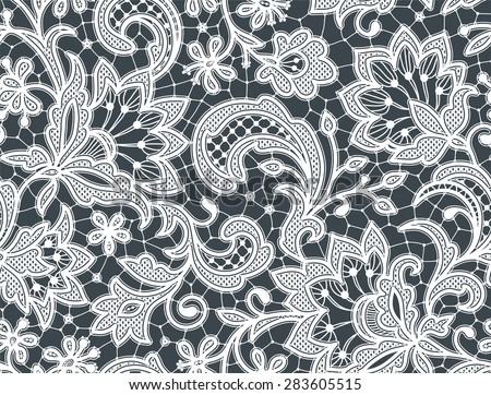 White Lace. Seamless Pattern. Floral Pattern.
