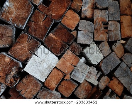 Patterns in firewood Royalty-Free Stock Photo #283633451