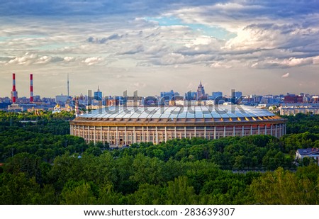 Big sports arena Luzhniki, Moscow, Russia Royalty-Free Stock Photo #283639307