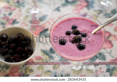 black currant smoothie with yogurt